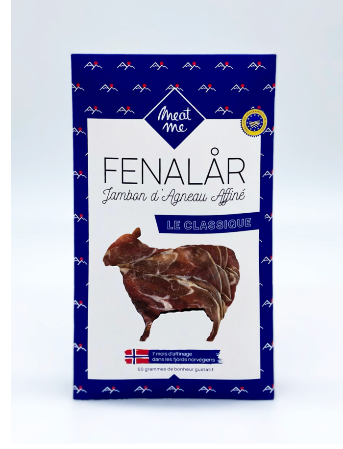 Viande de d'agneau séchée. Le Fenalar est un jambon d'agneau, recette culinaire originaire des Fjords norvégiens.